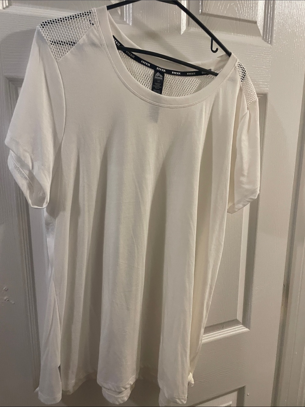 RBX 1X White Mesh Workout Top